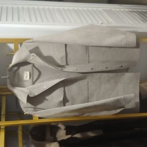 Fear Of God     **   Men's Grey Oversized Faux Suede Shirt Jacket